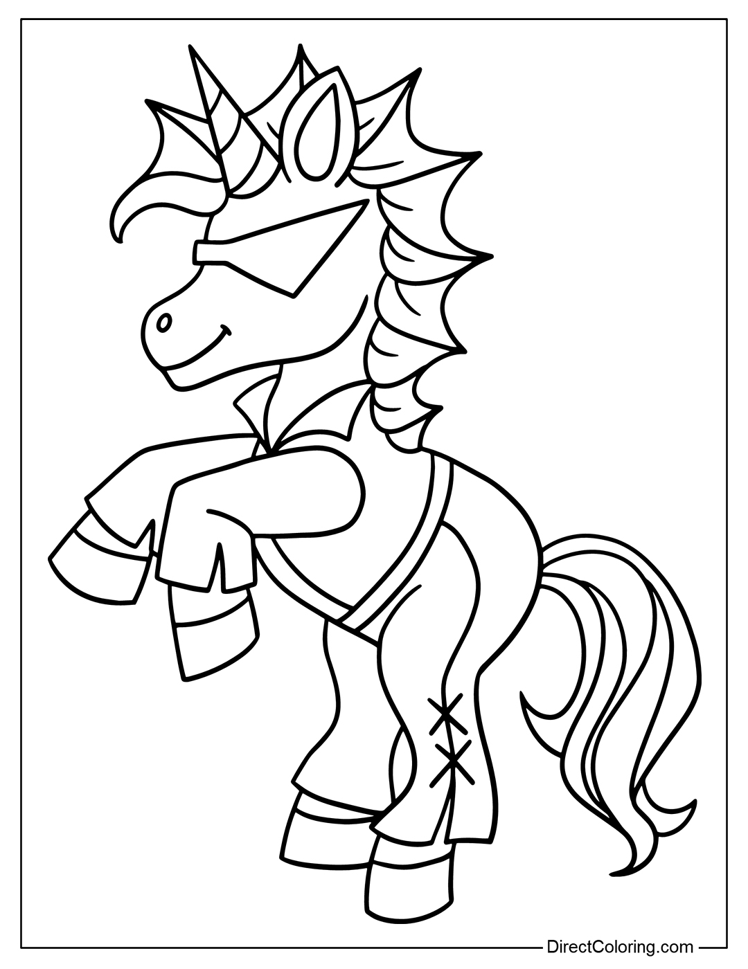 Rockstar Unicorn Color Page Free
